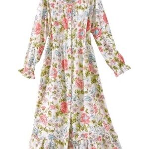 Vermont Country Store Ella Simone English Rose Garden Nightgown Women XL Cotton